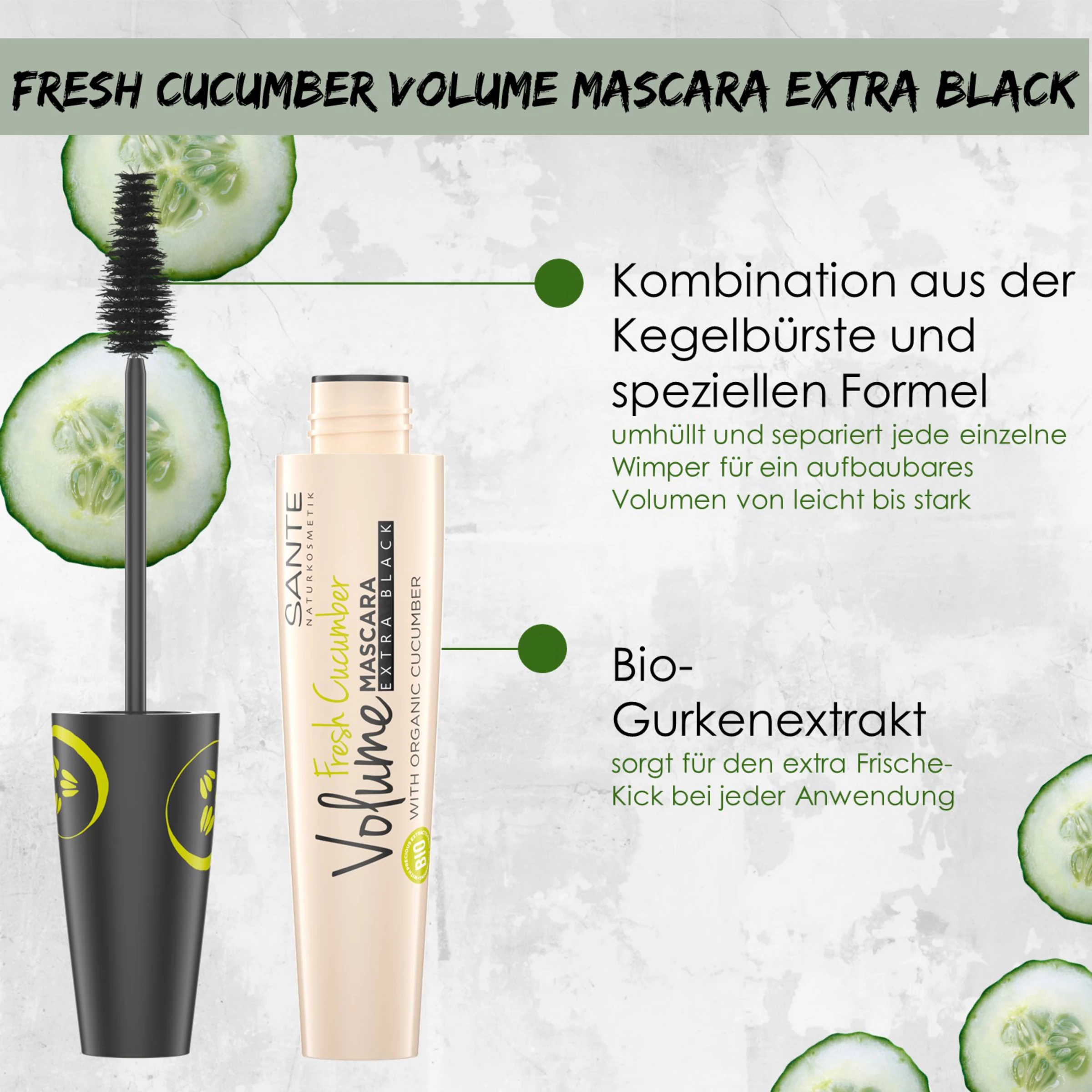 Sante Fresh Cucumber Volume Mascara Extra Black â Bild 6