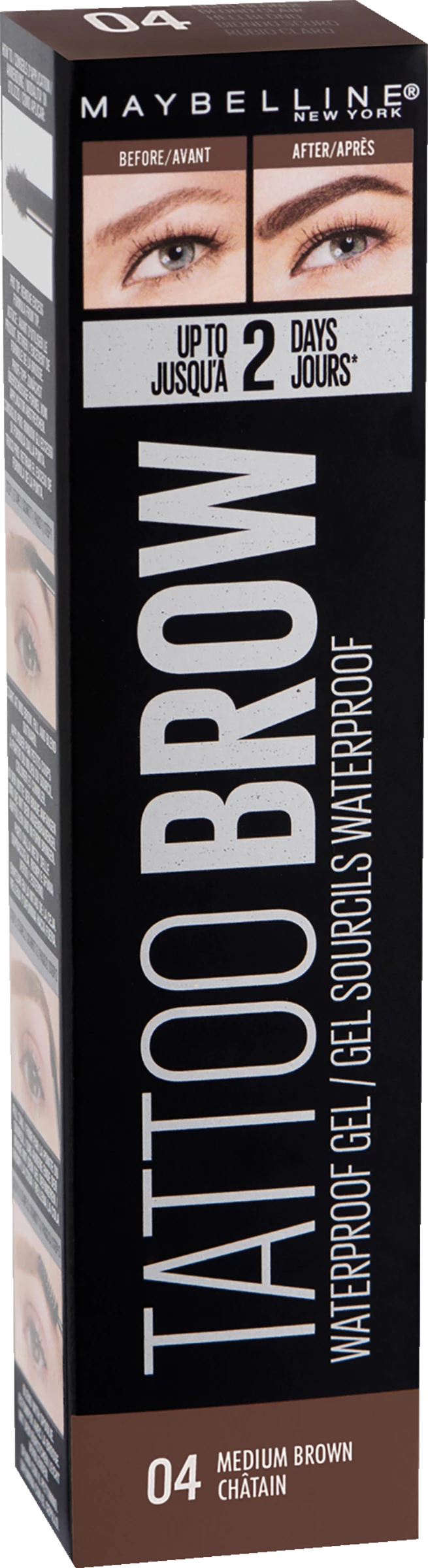 Maybelline New York Tattoo Brow Waterproof Eyebrow Gel Nr. 04 Medium Brown