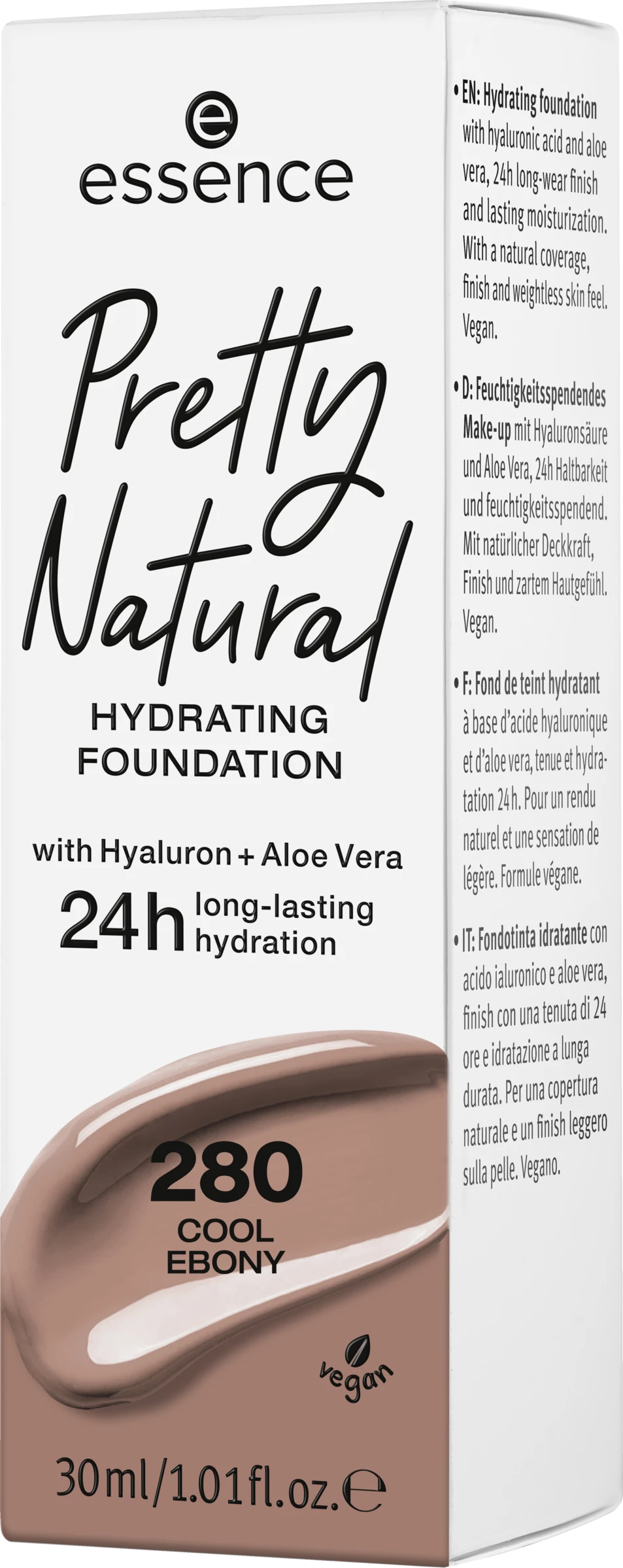 Essence Pretty Natural Hydrating Foundation 280 Cool Ebony