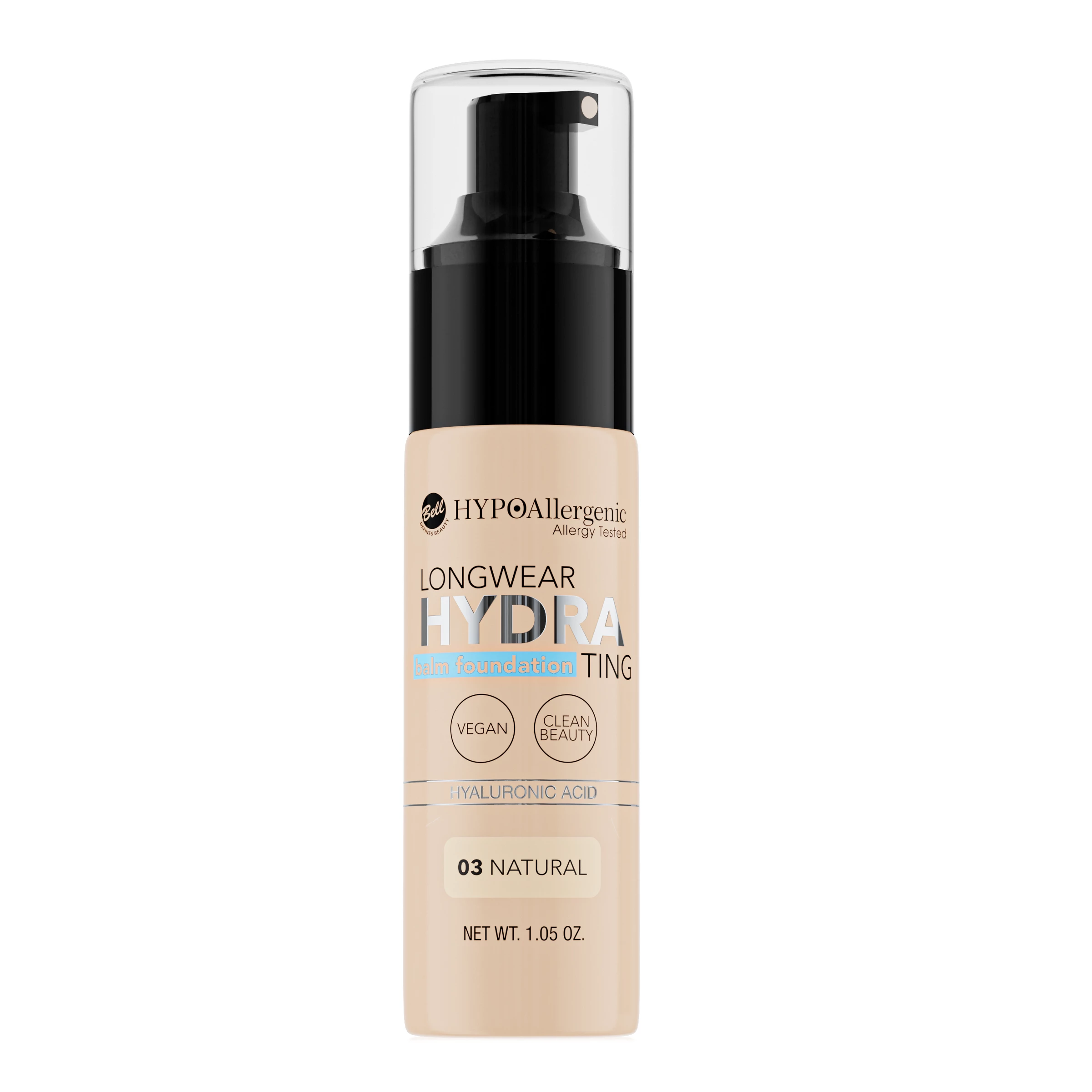 HYPOAllergenic Longwear Hydrating Balm Foundation 03 Natural 3 HYPOAllergenic Longwear Hydrating Balm Foundation 03 Natural