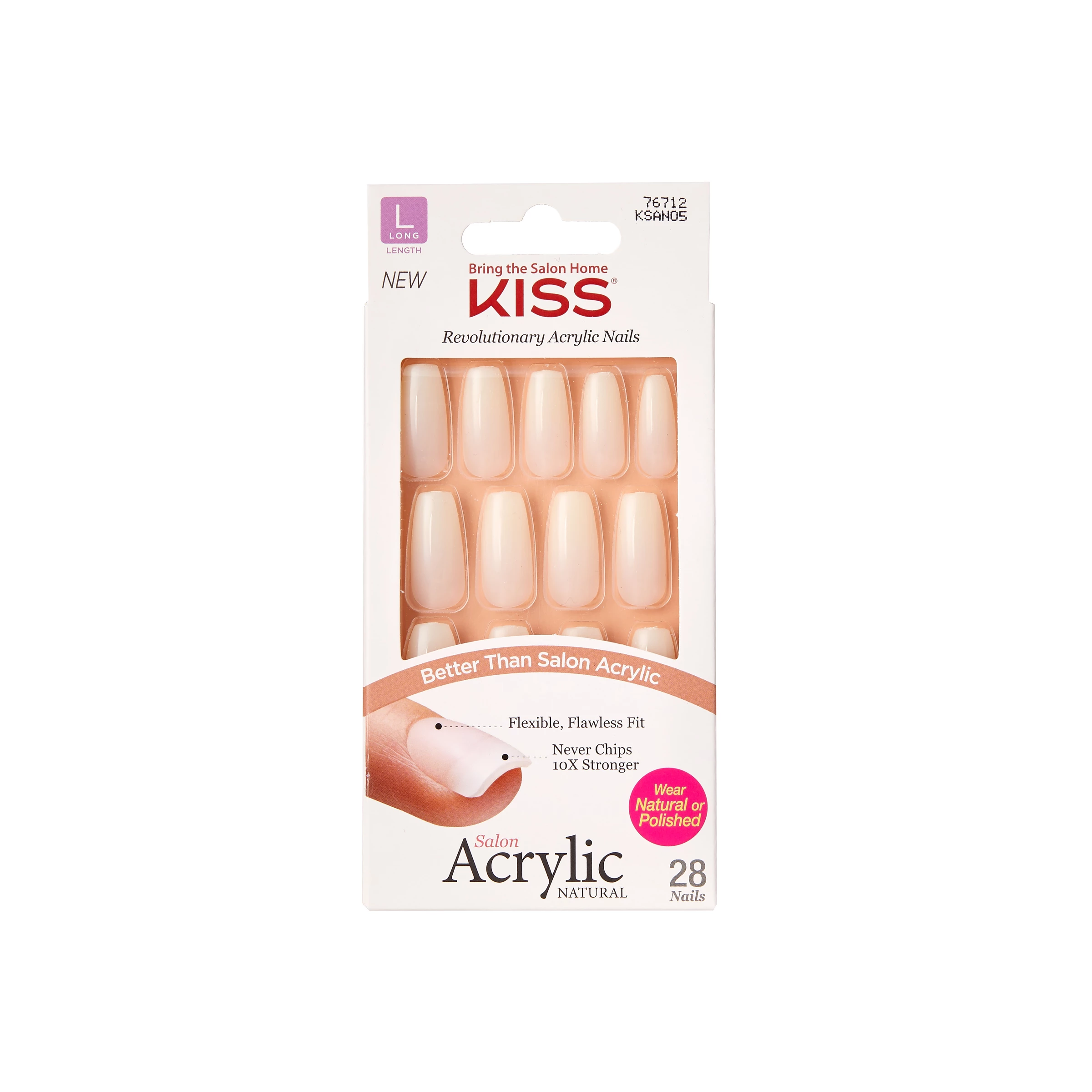 KISS Salon Acrylic Natural Nails Selbstklebende Fingernägel Strong Enough