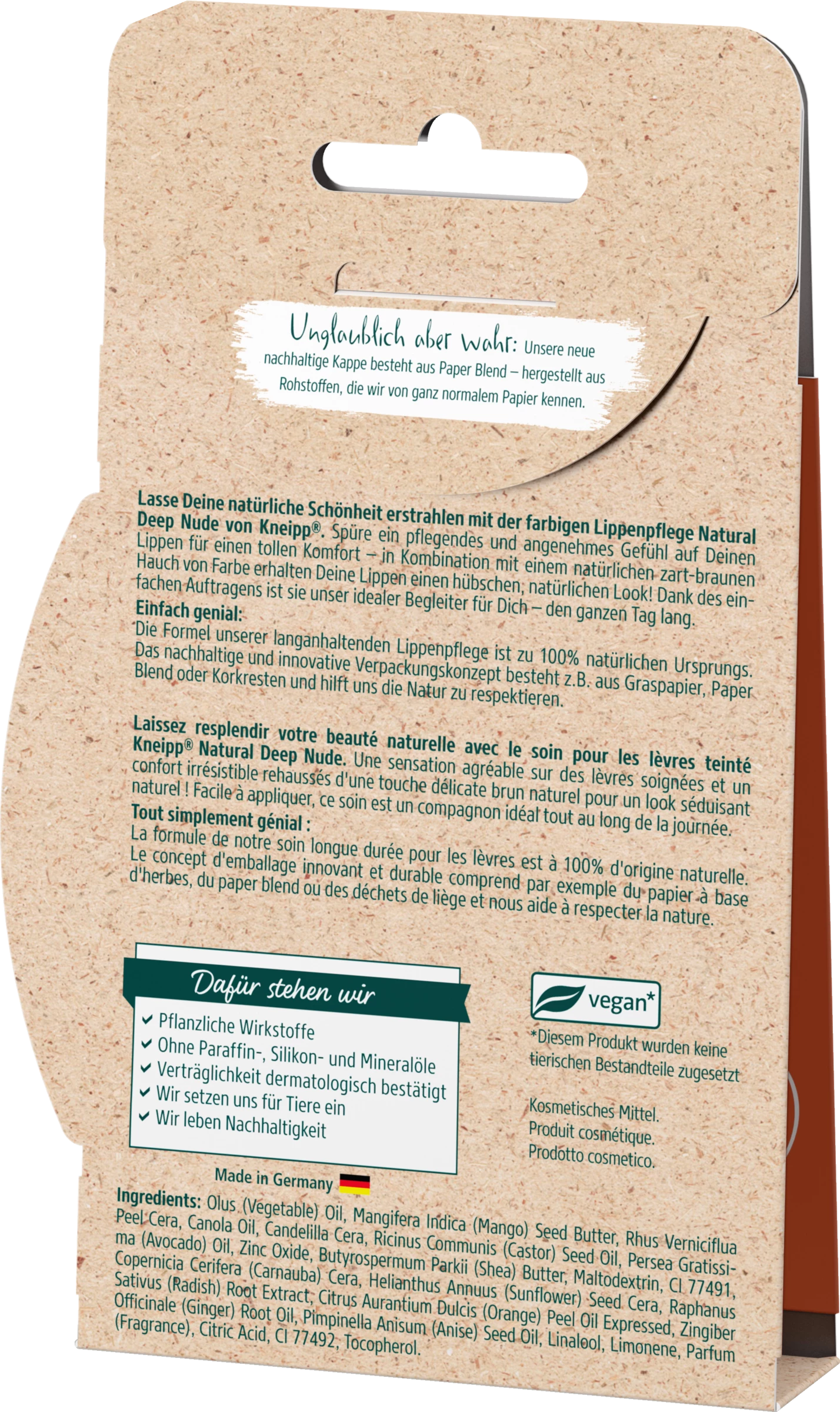 Kneipp Farbige Lippenpflege Natural Deep Nude â Bild 2