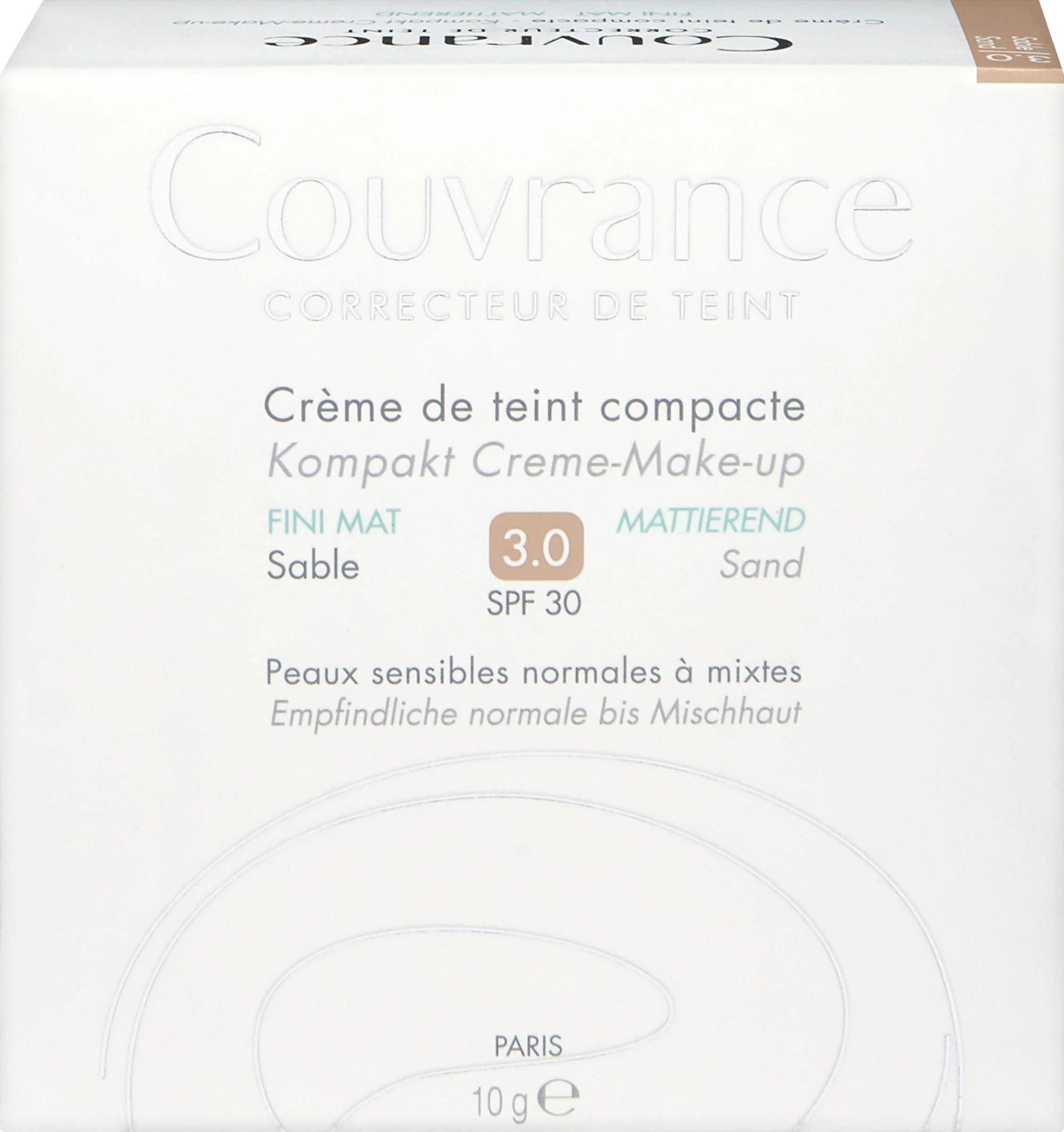 Avène Couvrance Kompakt Creme-Make-up Mattierend Sand 3.0