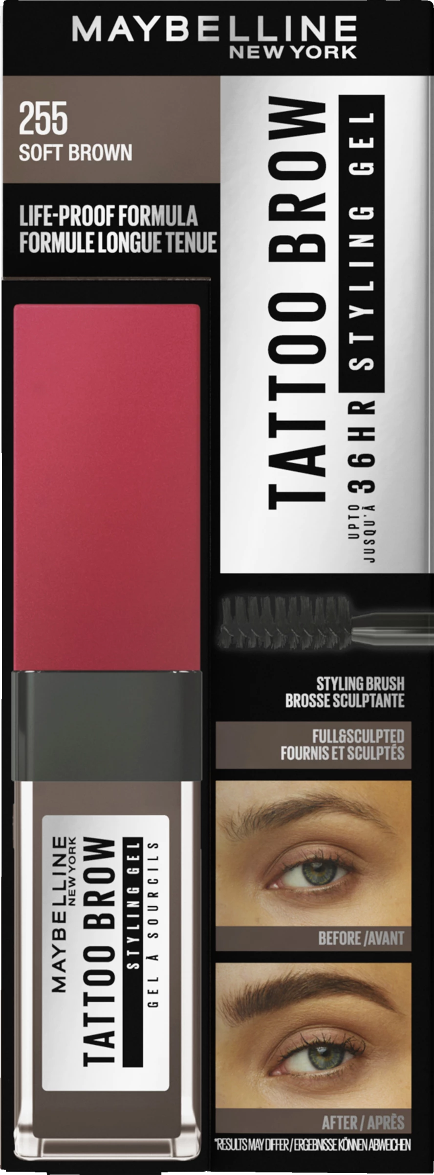 Maybelline New York Tattoo Brow 36H Styling Gel Nr. 255 Soft Brown