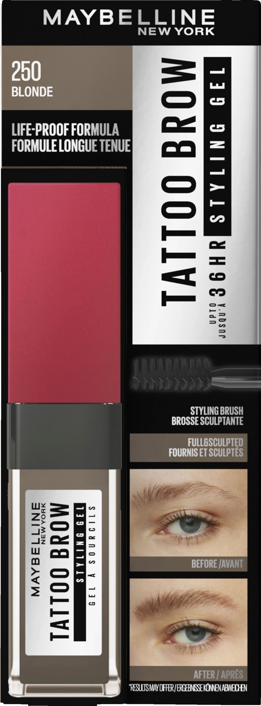 Maybelline New York Tattoo Brow 36H Styling Gel Nr. 250 Blonde